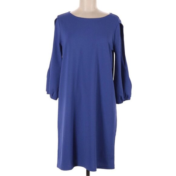 Ann Taylor Women’s Blue Long Sleeve Modest‎ Dress Sz Medium - Picture 1 of 3
